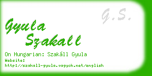 gyula szakall business card